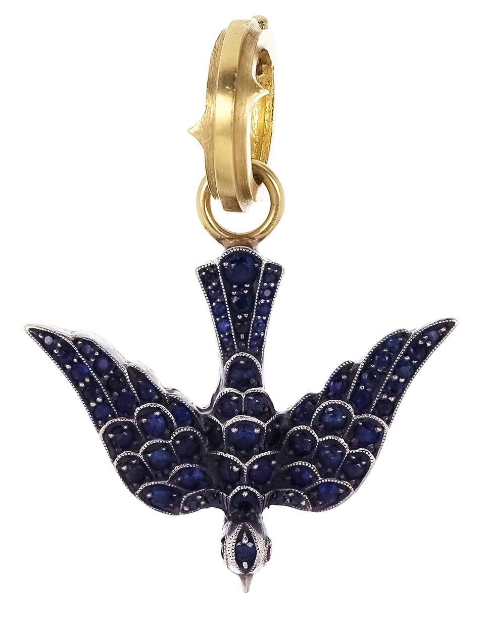 HAVE A HEART X MUSE-Blue Sapphire Swallow Charm-YELLOW GOLD