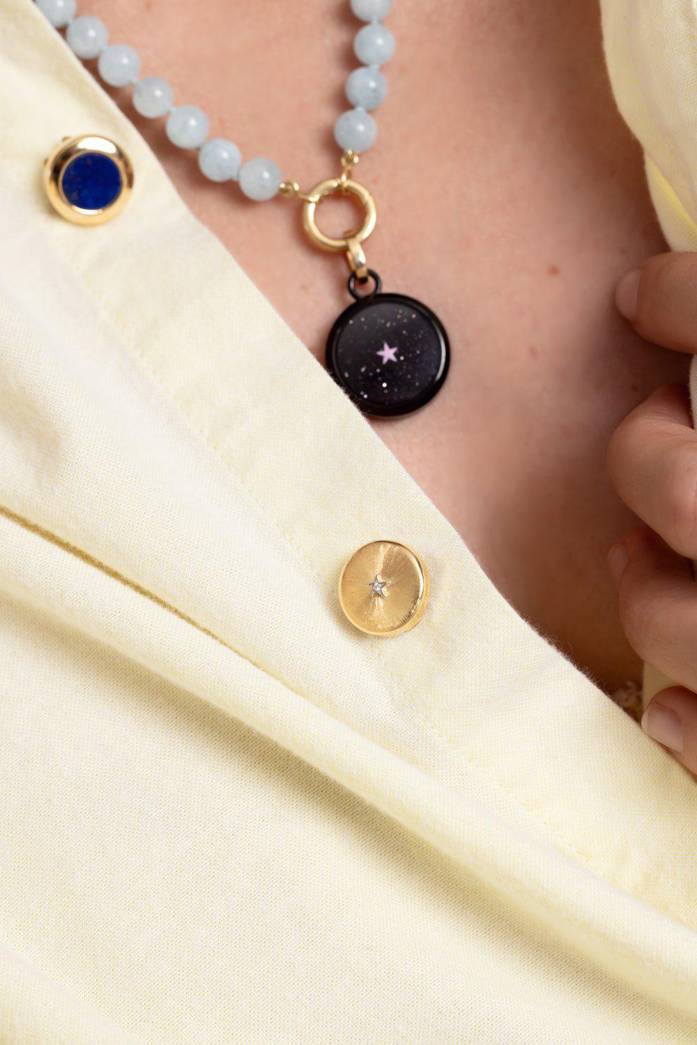 HAVE A HEART X MUSE-Ora Aventurine Round Charm-YELLOW GOLD