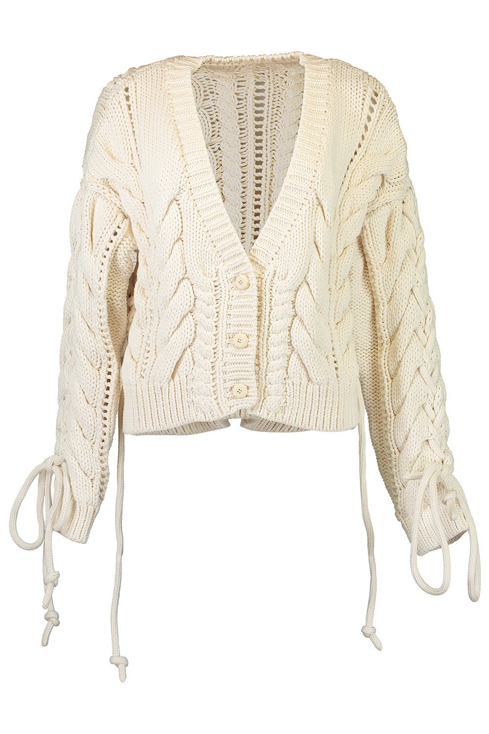 HAYLEY MENZIES-Lace Up Cable Cardigan-