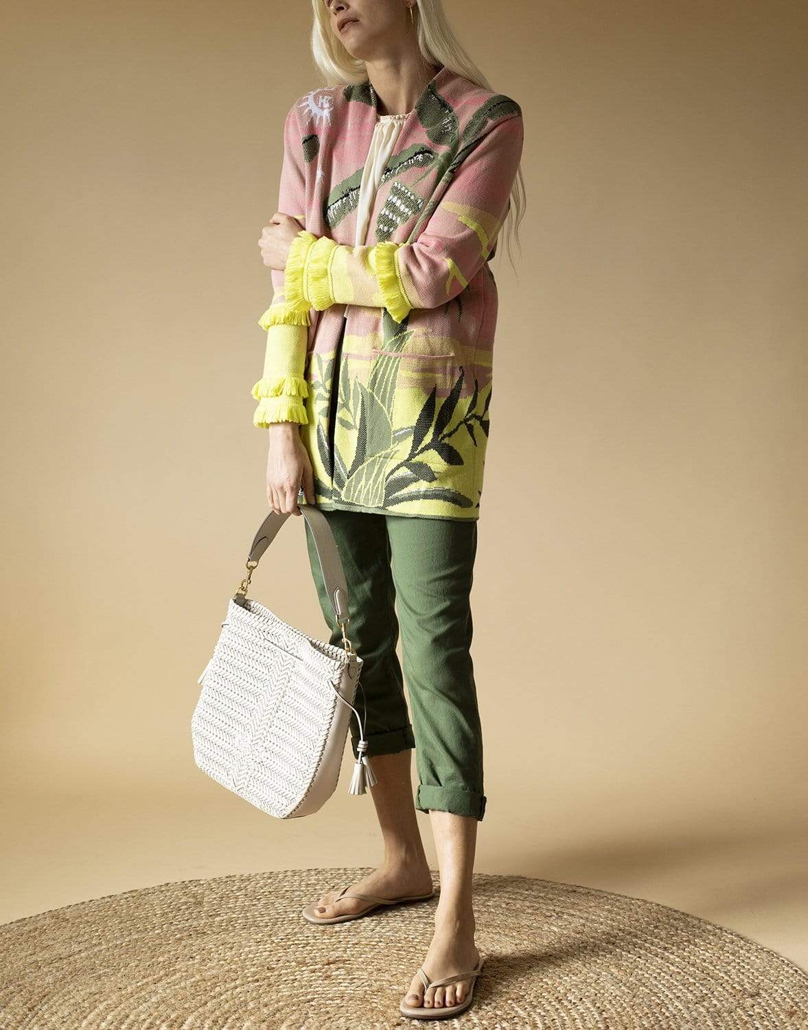 HAYLEY MENZIES-Drinking Tiger Cotton Jacquard Cardigan-