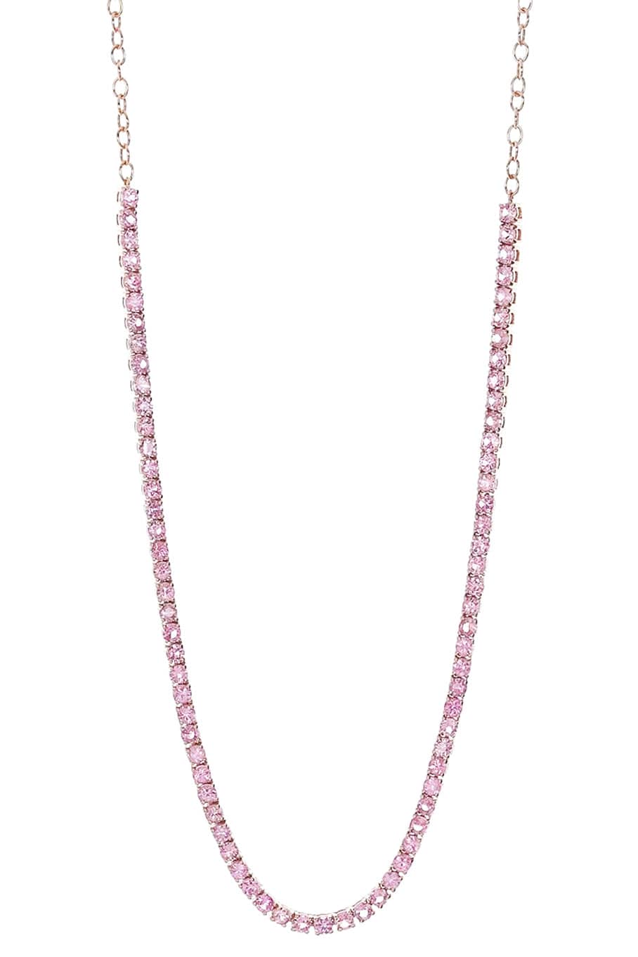 HENRI NOEL-Pink Sapphire Tennis Choker-ROSE GOLD