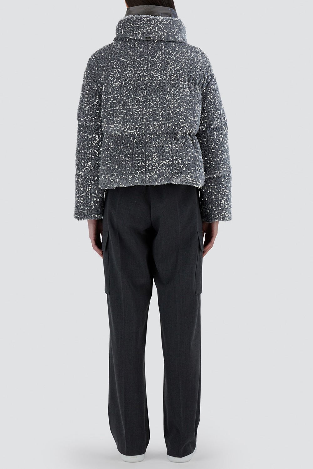 HERNO-Quilted Paillette Zip Jacket-