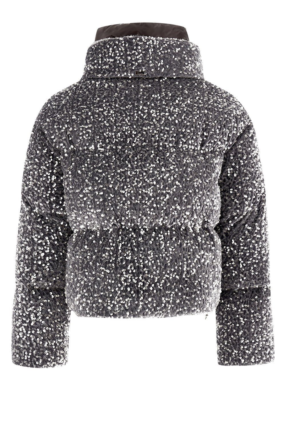 HERNO-Quilted Paillette Zip Jacket-