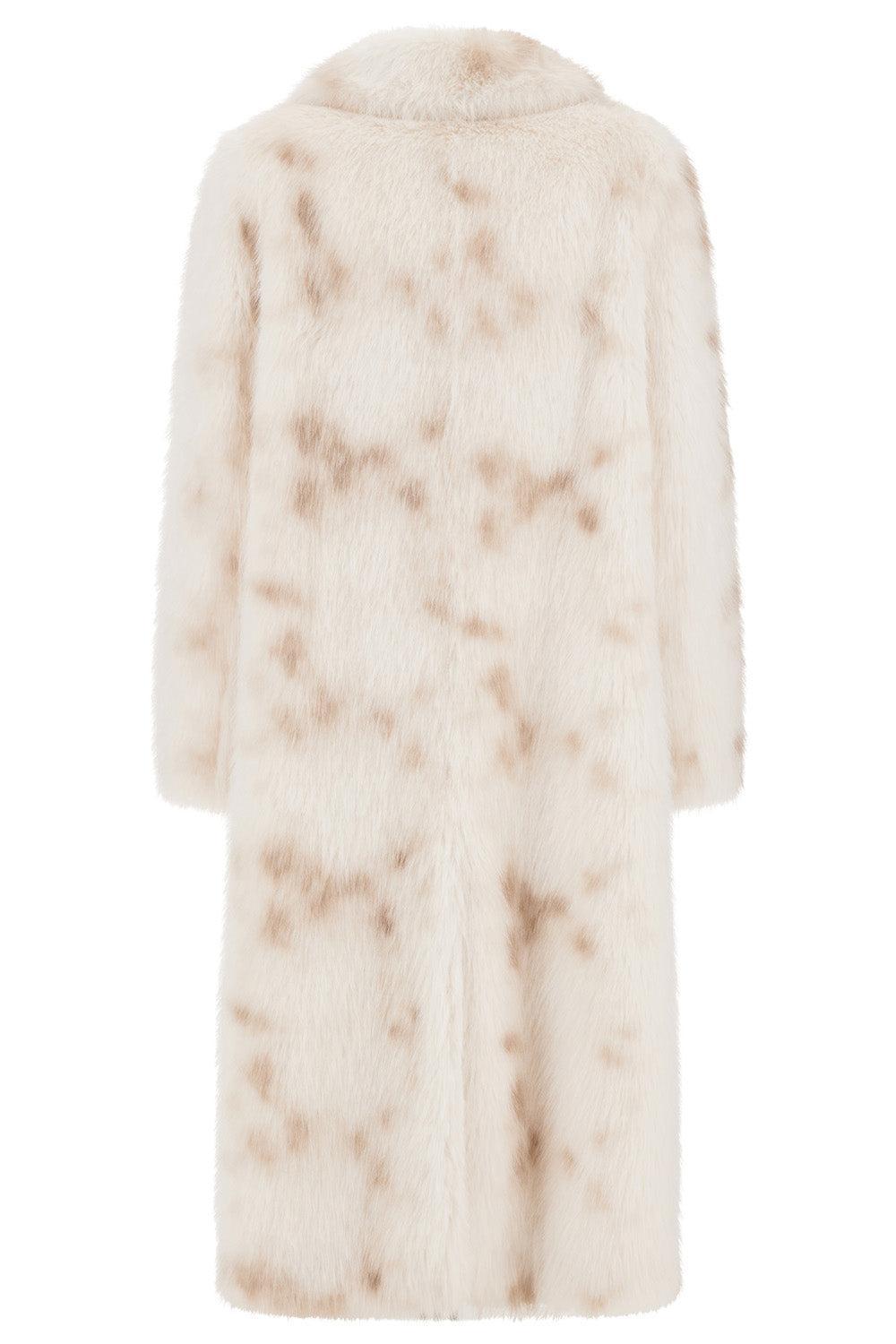 Faux Lynx Fur Long Coat-WHITE-38-CLOTHINGCOATLONG-HERNO