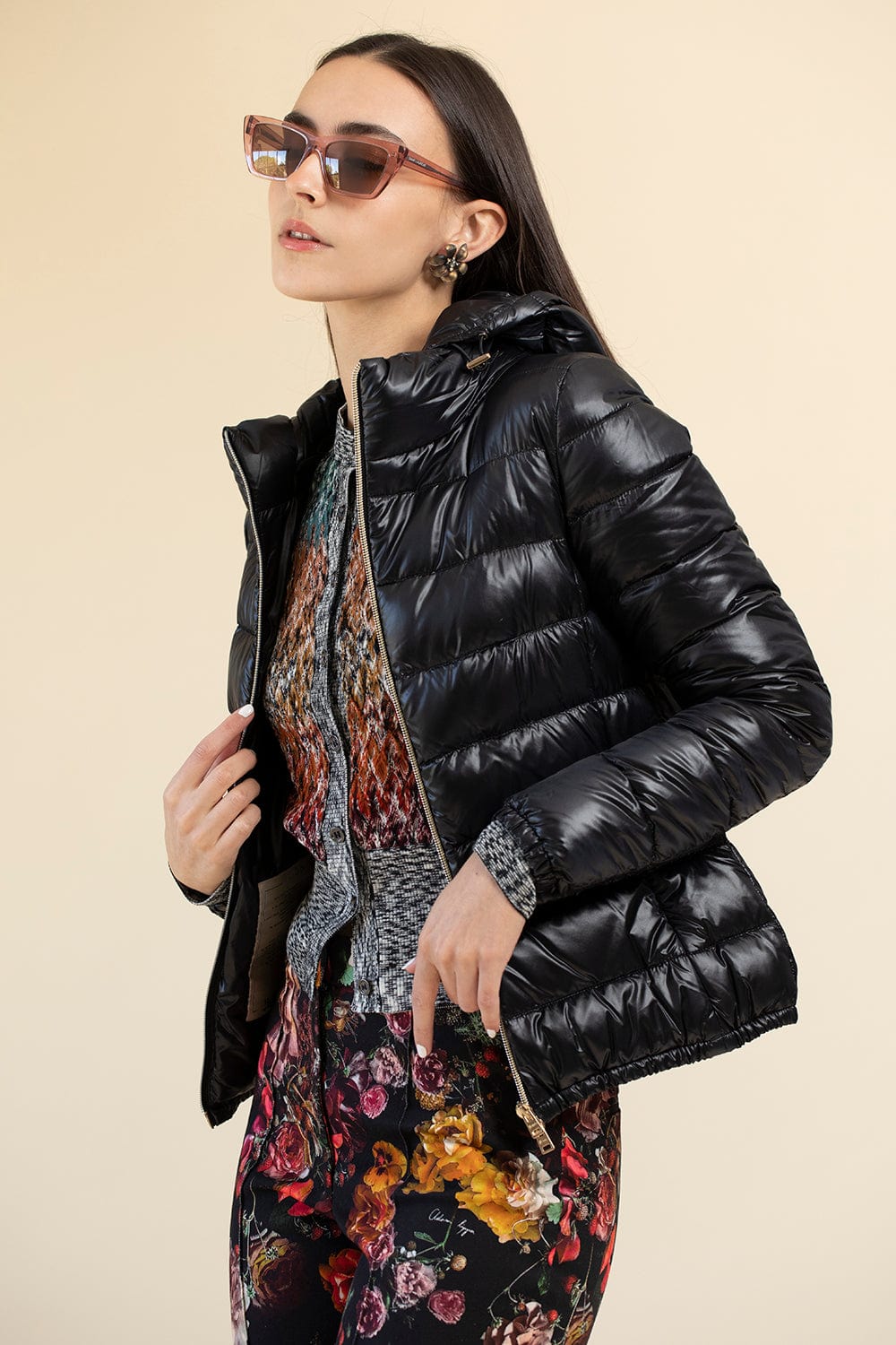 HERNO-Removable Hood Iconico Giada Nylon Ultralight Jacket-