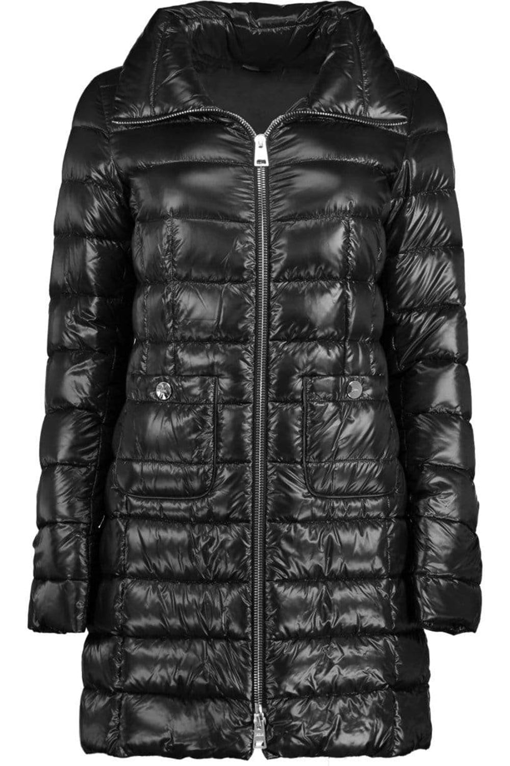 HERNO-Black Iconico Fitted Midi Jacket-