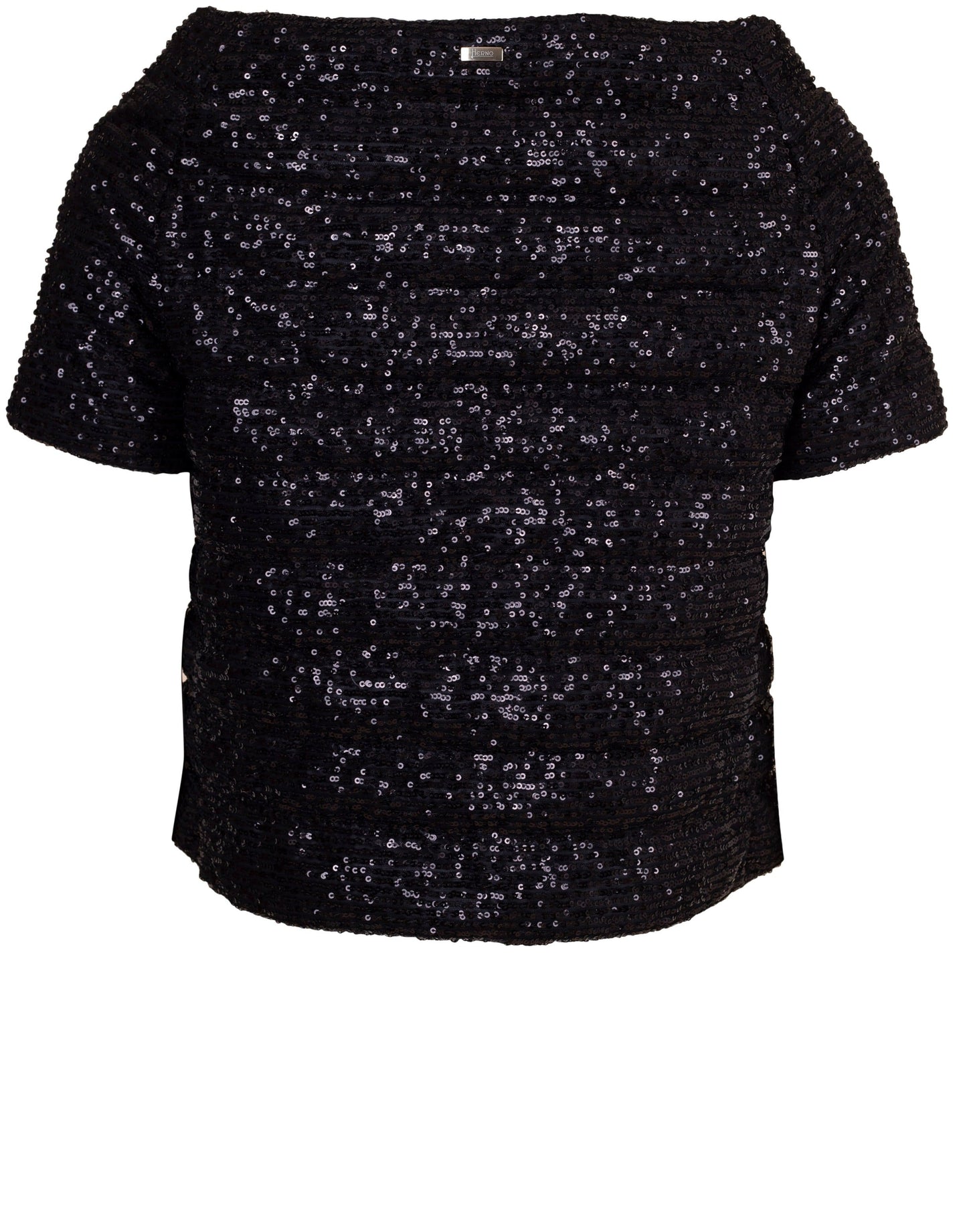 HERNO-Black Sequin Cap Sleeve Jacket-