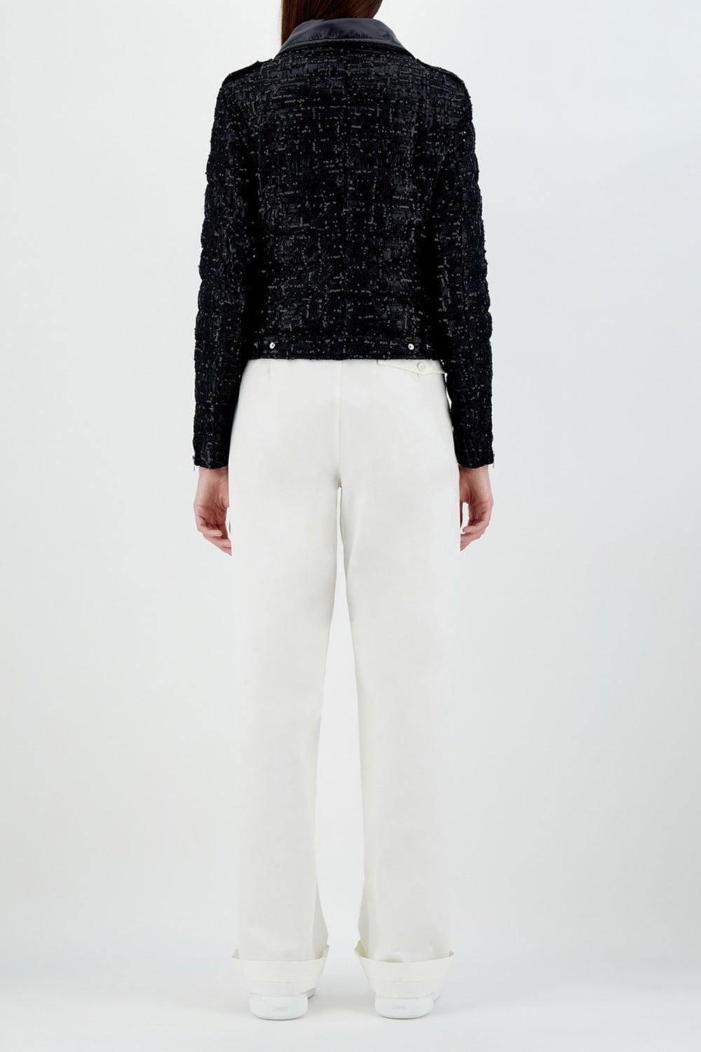 HERNO-Sequin Moto Jacket-
