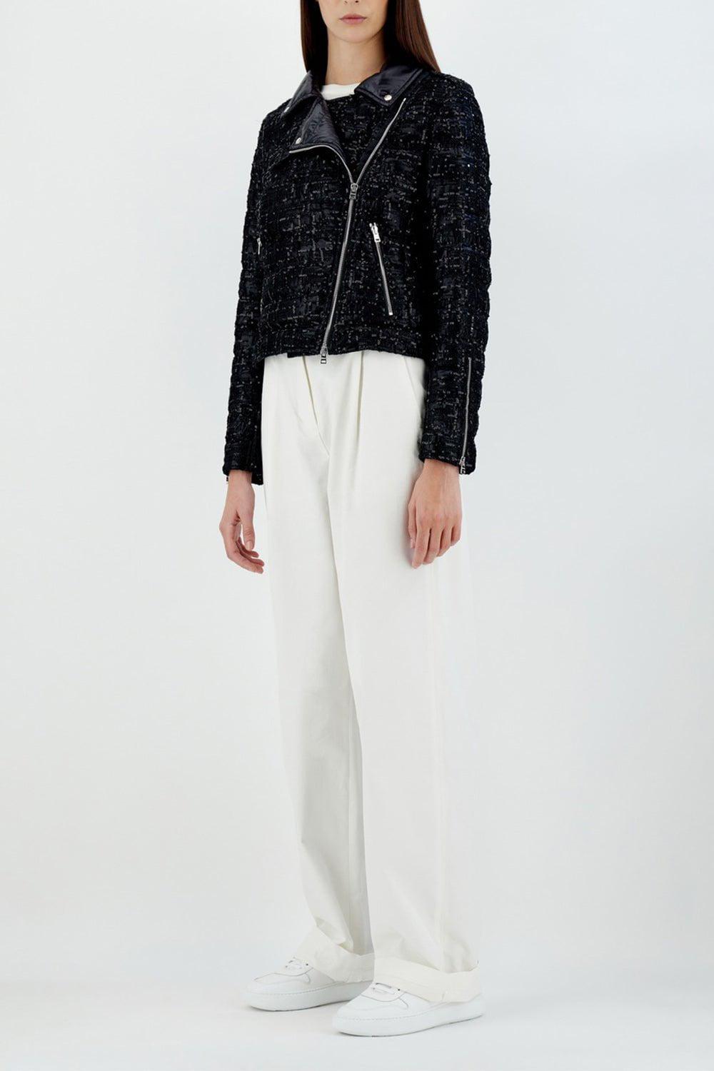 HERNO-Sequin Moto Jacket-