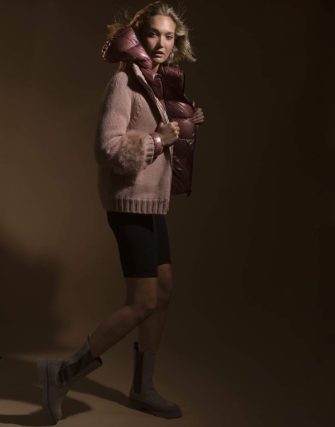 HERNO-Woven Jacket - Rosa-