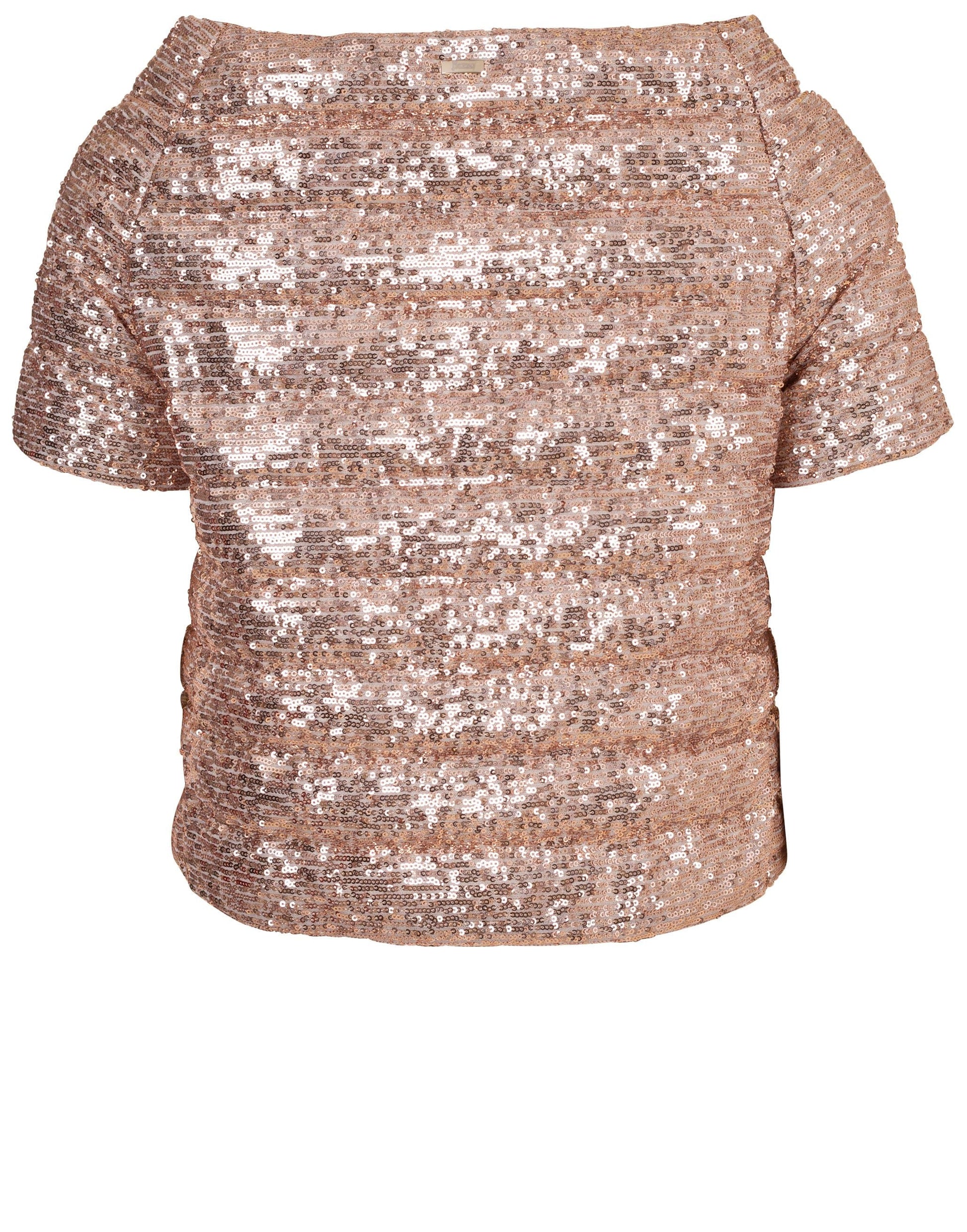 HERNO-Rose Gold Sequin Cap Sleeve Jacket-
