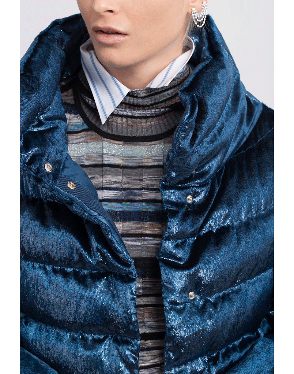 HERNO-Sparkle Velvet Cocoon Jacket-