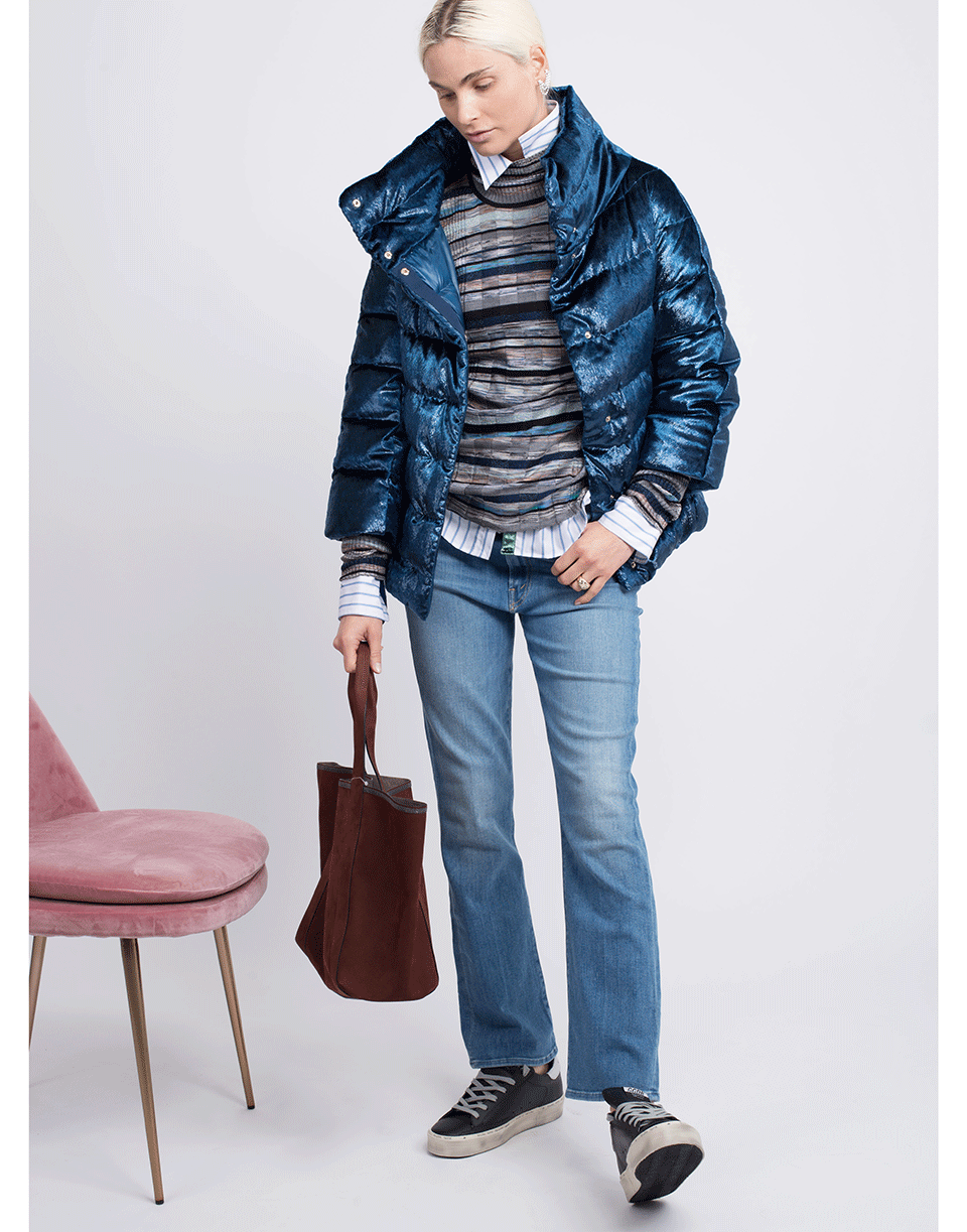 HERNO-Sparkle Velvet Cocoon Jacket-