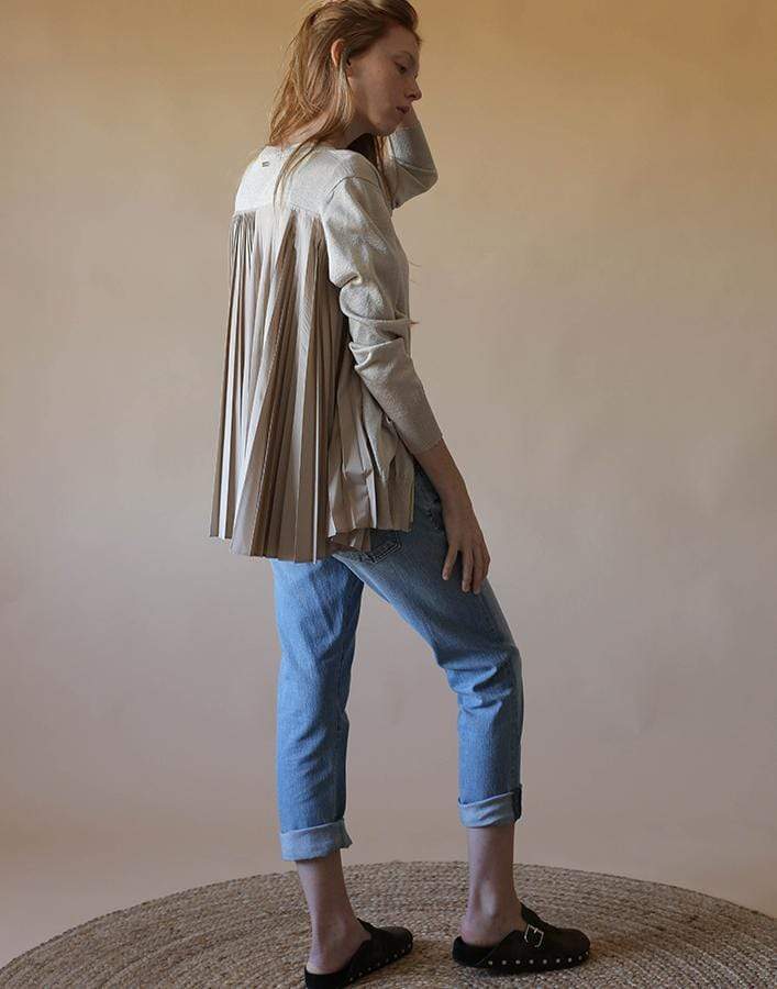 HERNO-Plisse Wool Techno Taffeta Cardigan-
