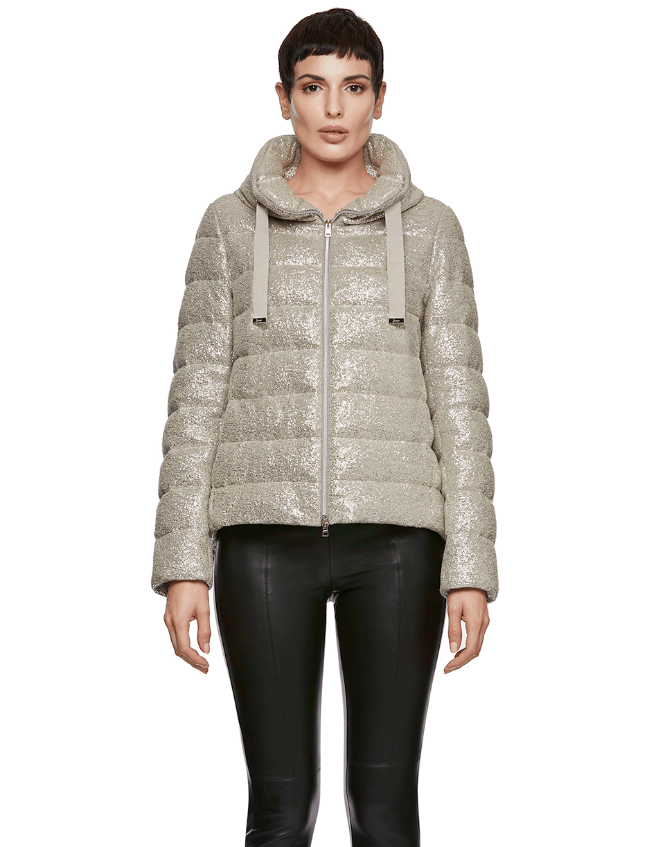 HERNO-Sparkle Pleated Puffer Jacket-