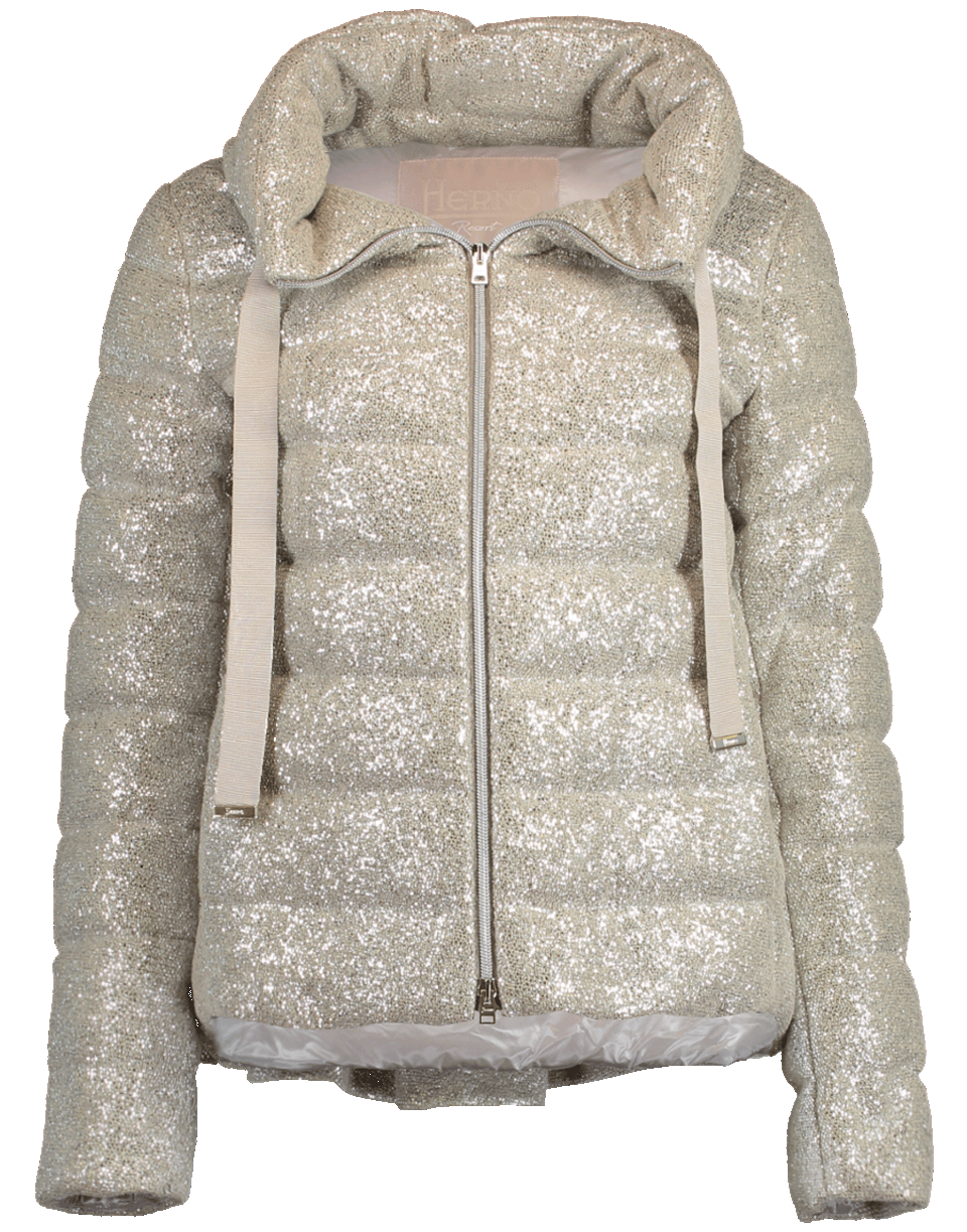HERNO-Sparkle Pleated Puffer Jacket-