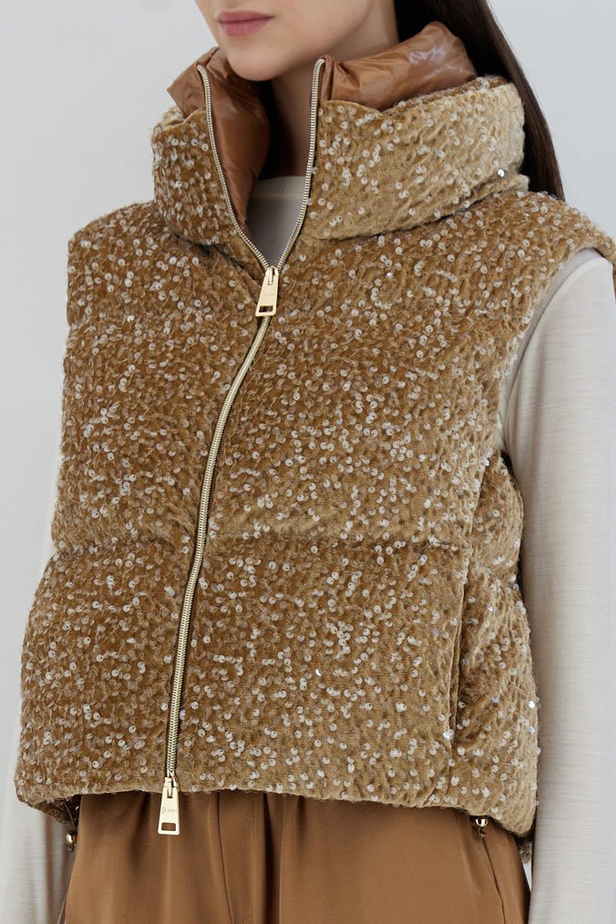 HERNO-Quilted Velvet Vest-