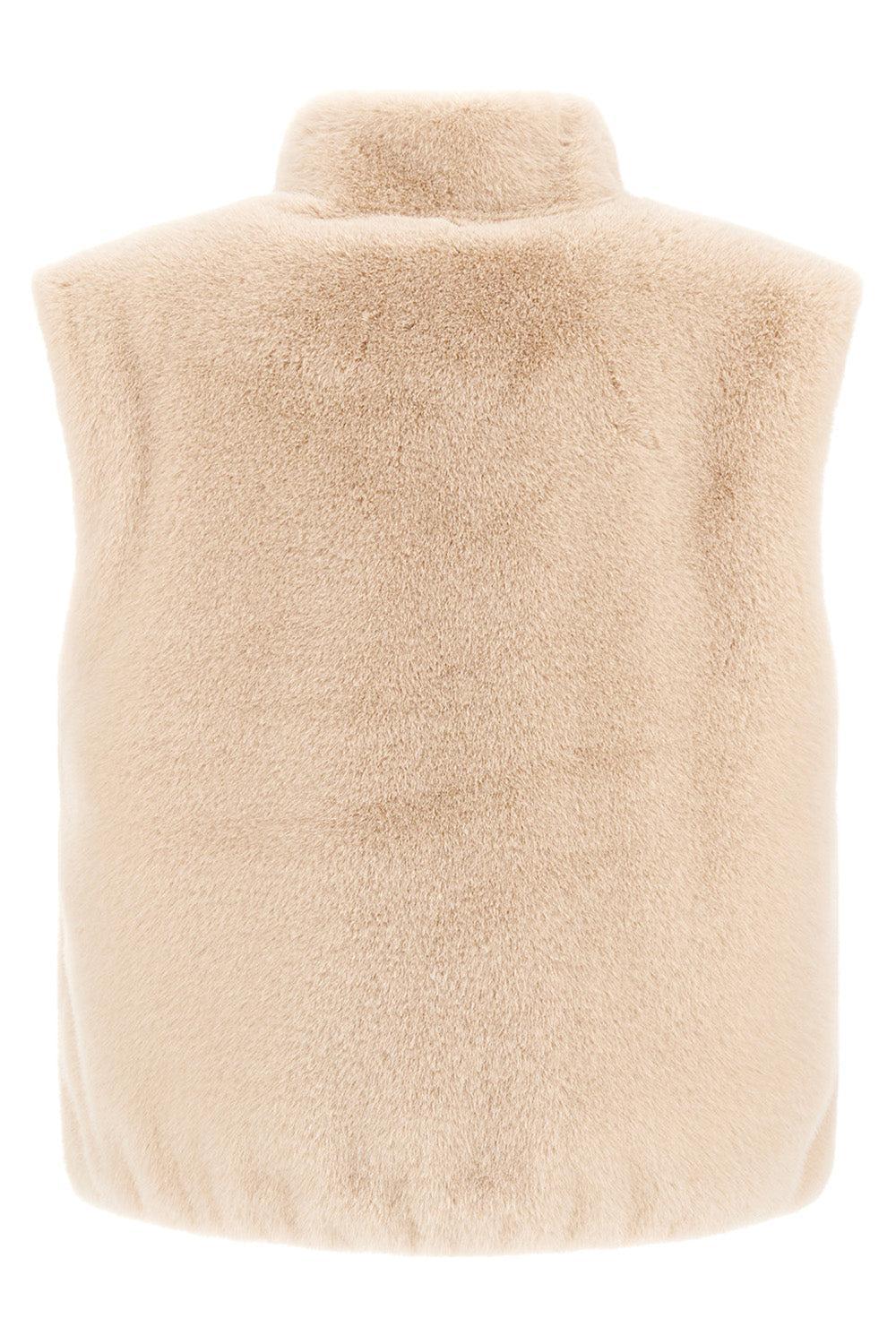 Faux Beaver Fur Vest-CREAM-38-CLOTHINGJACKETVESTS-HERNO