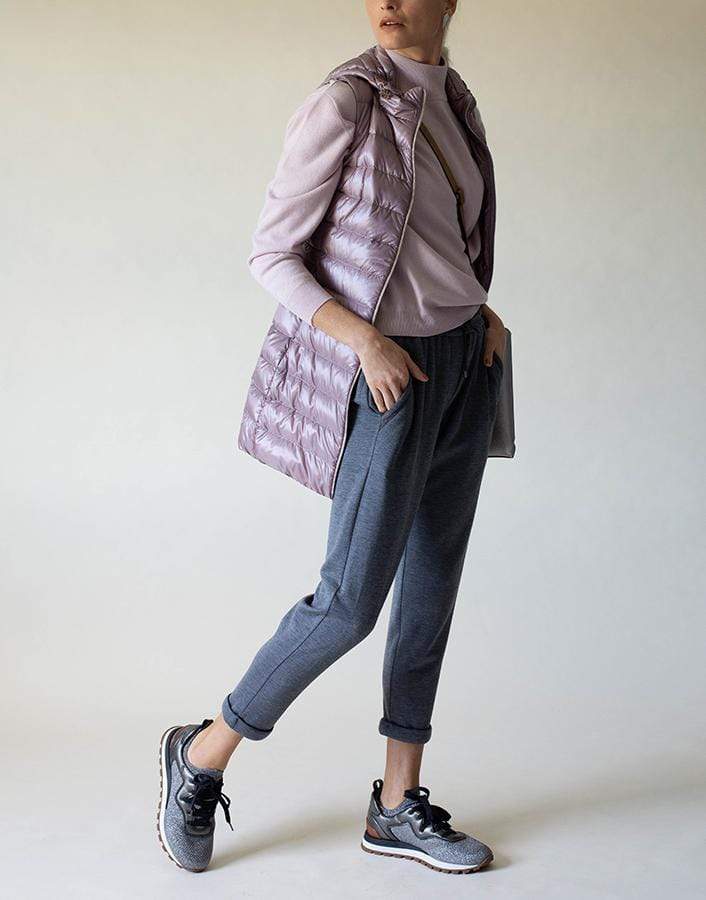 HERNO-Pink Lightweight Fitted Long Vest-