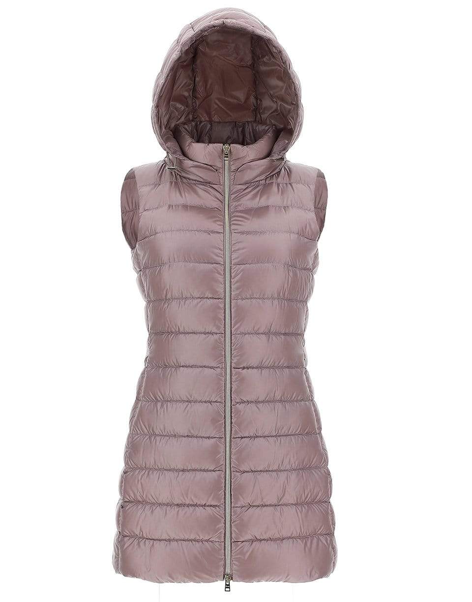 HERNO-Pink Lightweight Fitted Long Vest-