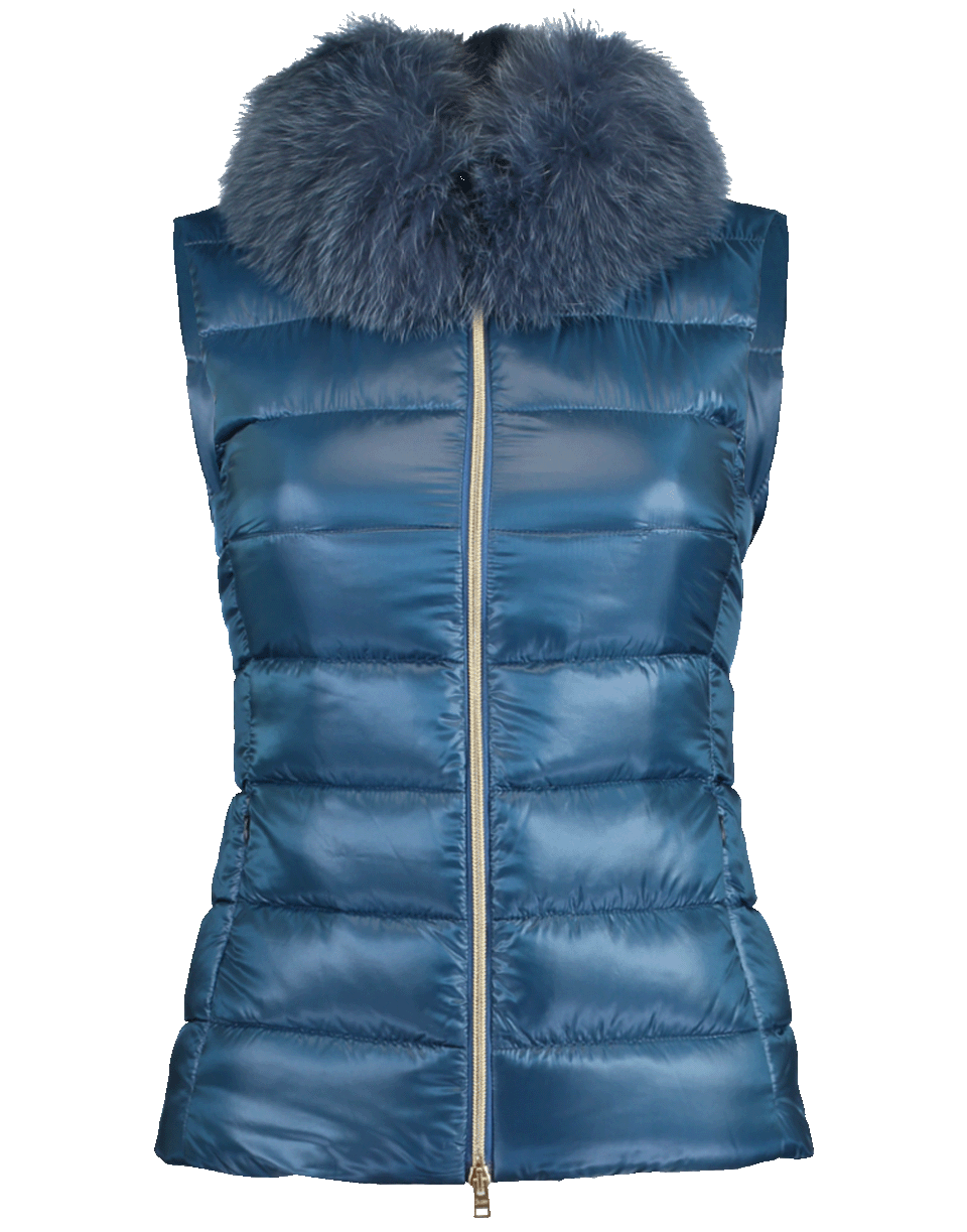 HERNO-Fox Collar Fitted Vest-