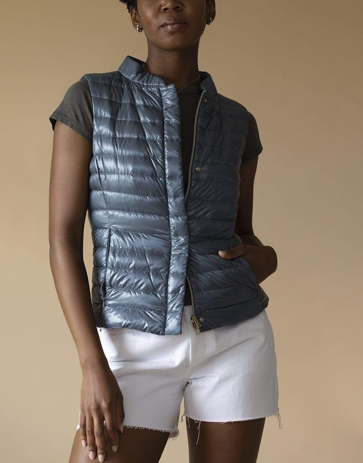 HERNO-Fitted Nylon Ultralight Vest-