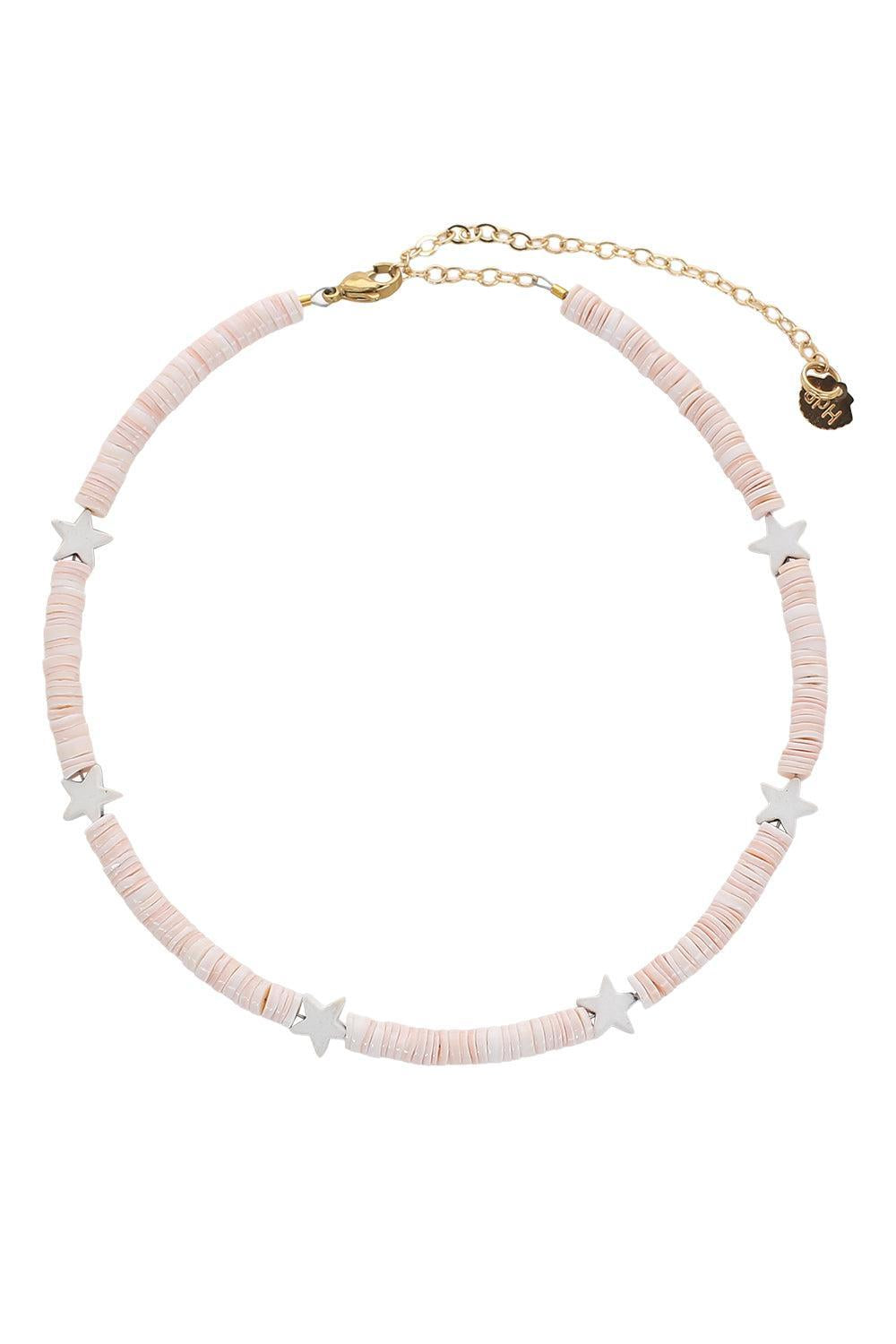 Blush White Stars Puka Necklace-PINK-JEWELRYBOUTIQUENECKLACE O-HIJAS DE PUKA