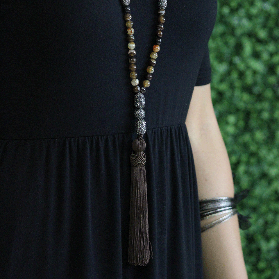 HIPCHIK-Smooth Agate Necklace-BROWN