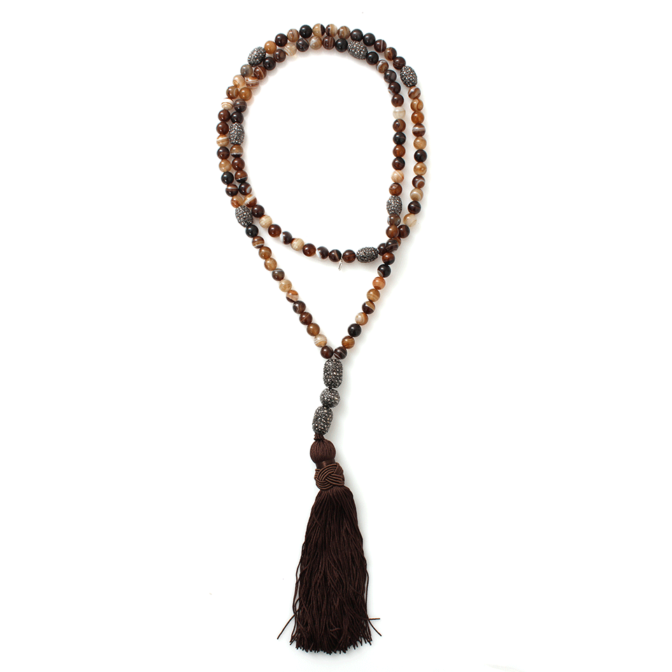 HIPCHIK-Smooth Agate Necklace-BROWN