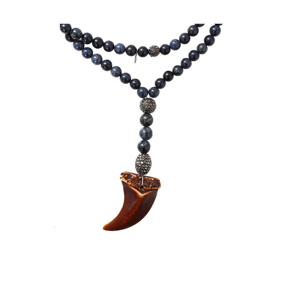 HIPCHIK-Beaded Necklace With Horn Pendant-VIOLET
