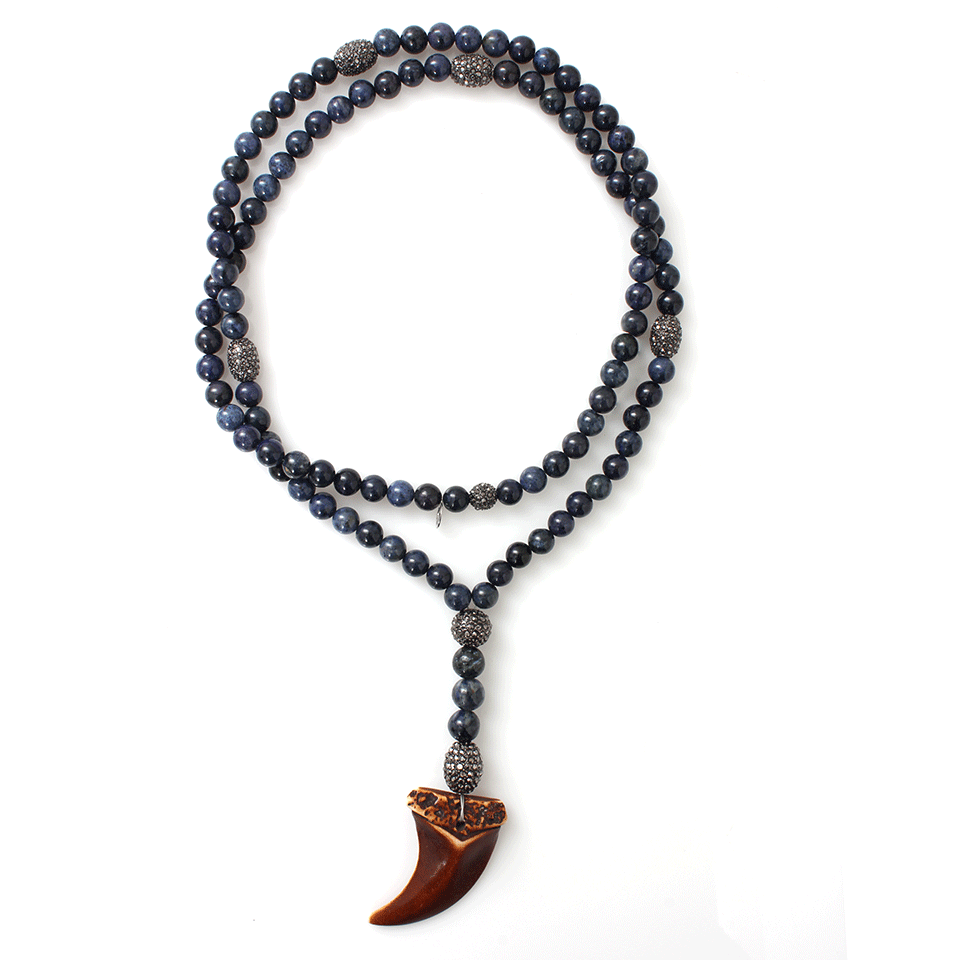 HIPCHIK-Beaded Necklace With Horn Pendant-VIOLET
