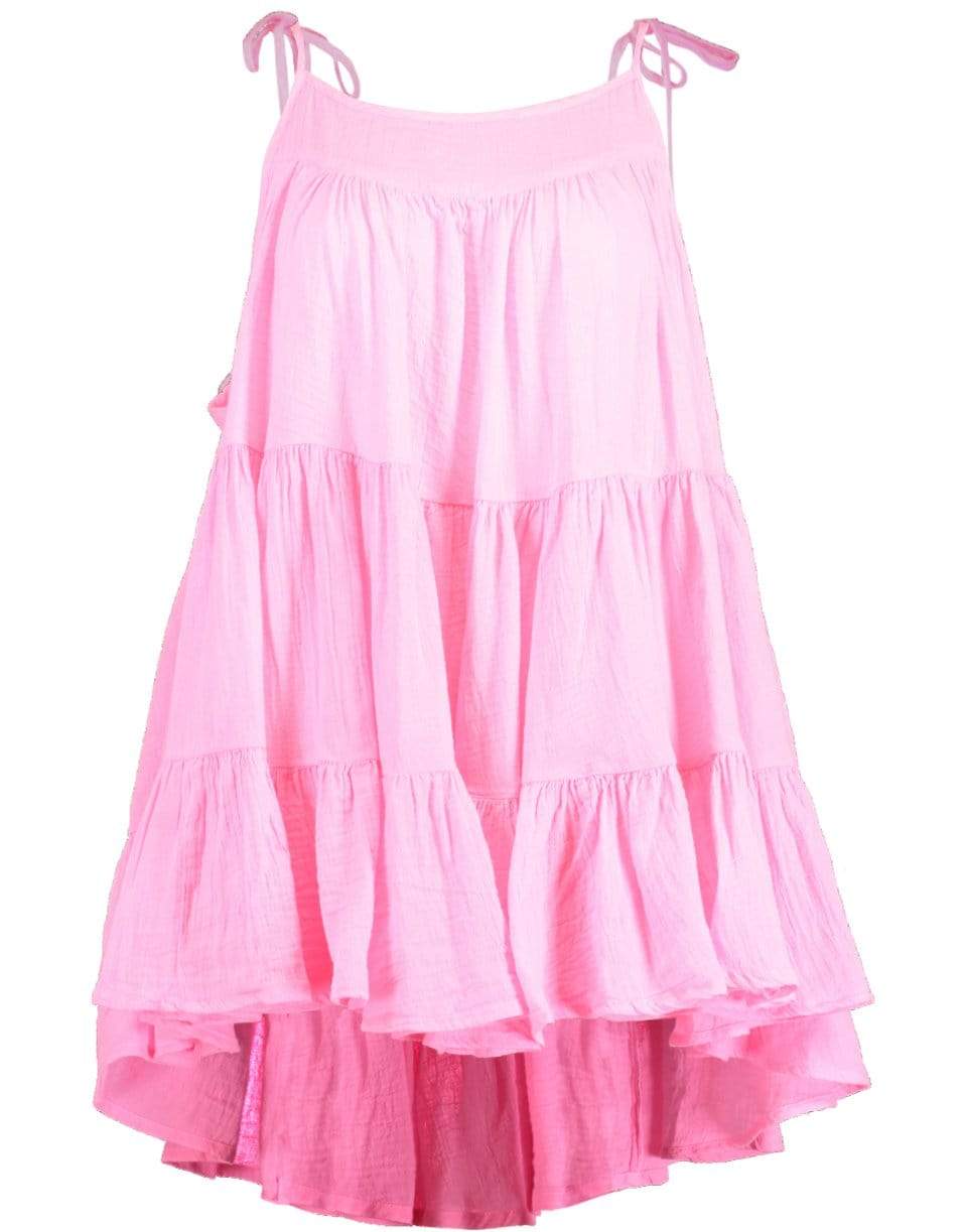 HONORINE-Flamingo Shoulder Tie Mini Dress-