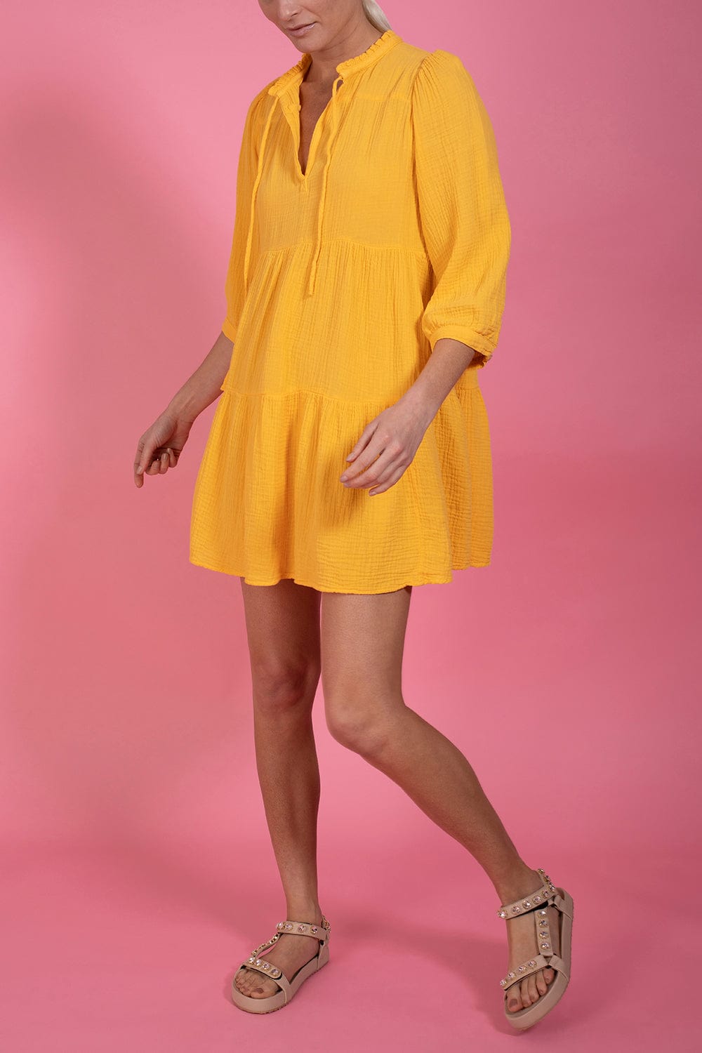 HONORINE-New Short Giselle Dress - Pineapple-