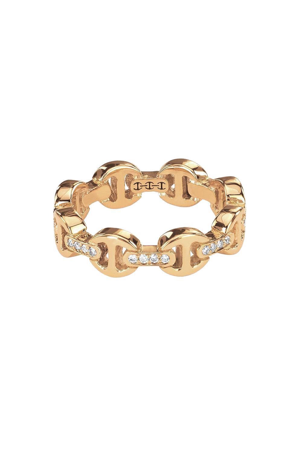 Dame Tri-Link Diamond Bridge Ring