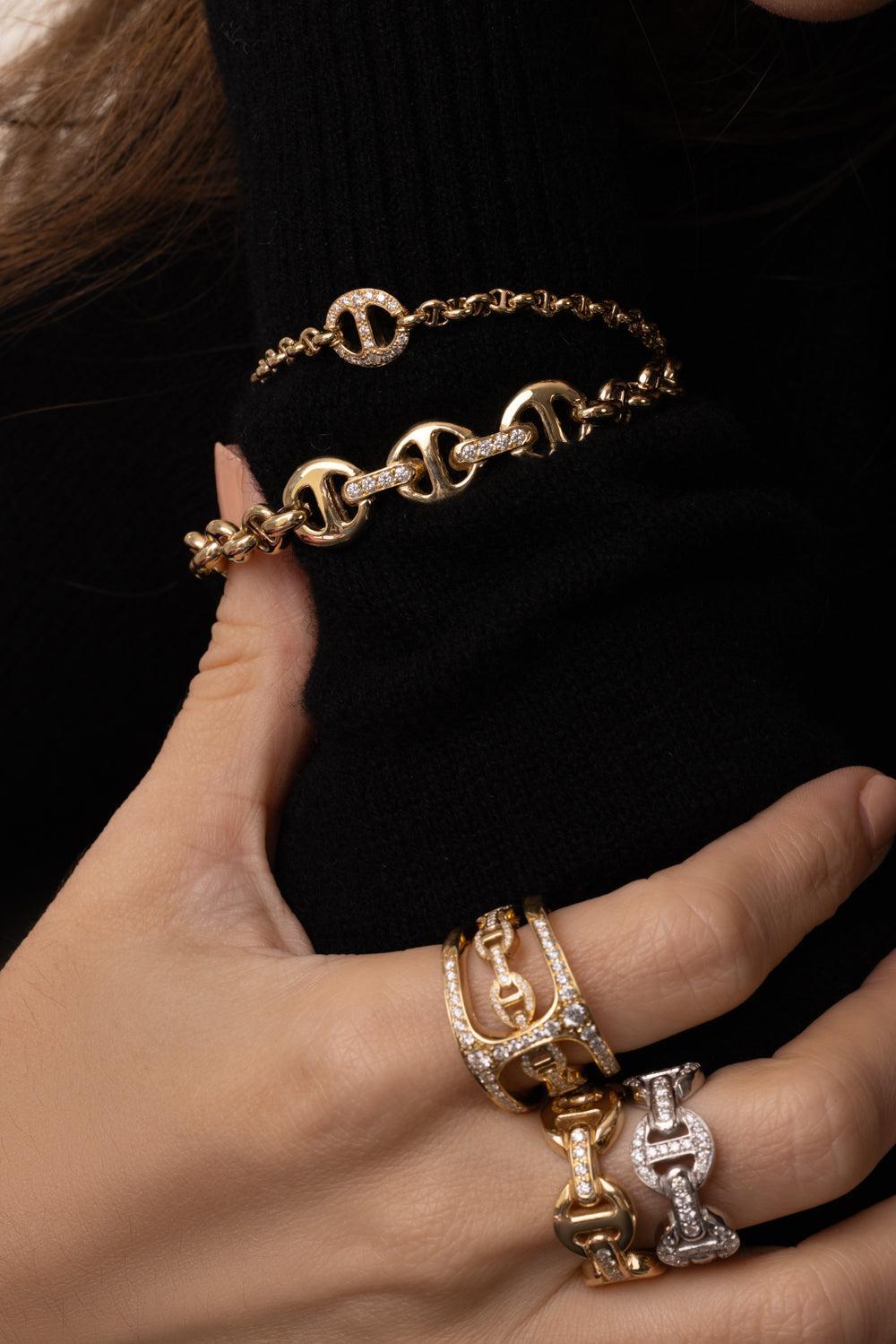 ID Diamond Toggle Bracelet-YELLOW GOLD-JEWELRYFINE JEWELBRACELET O-HOORSENBUHS LLC.