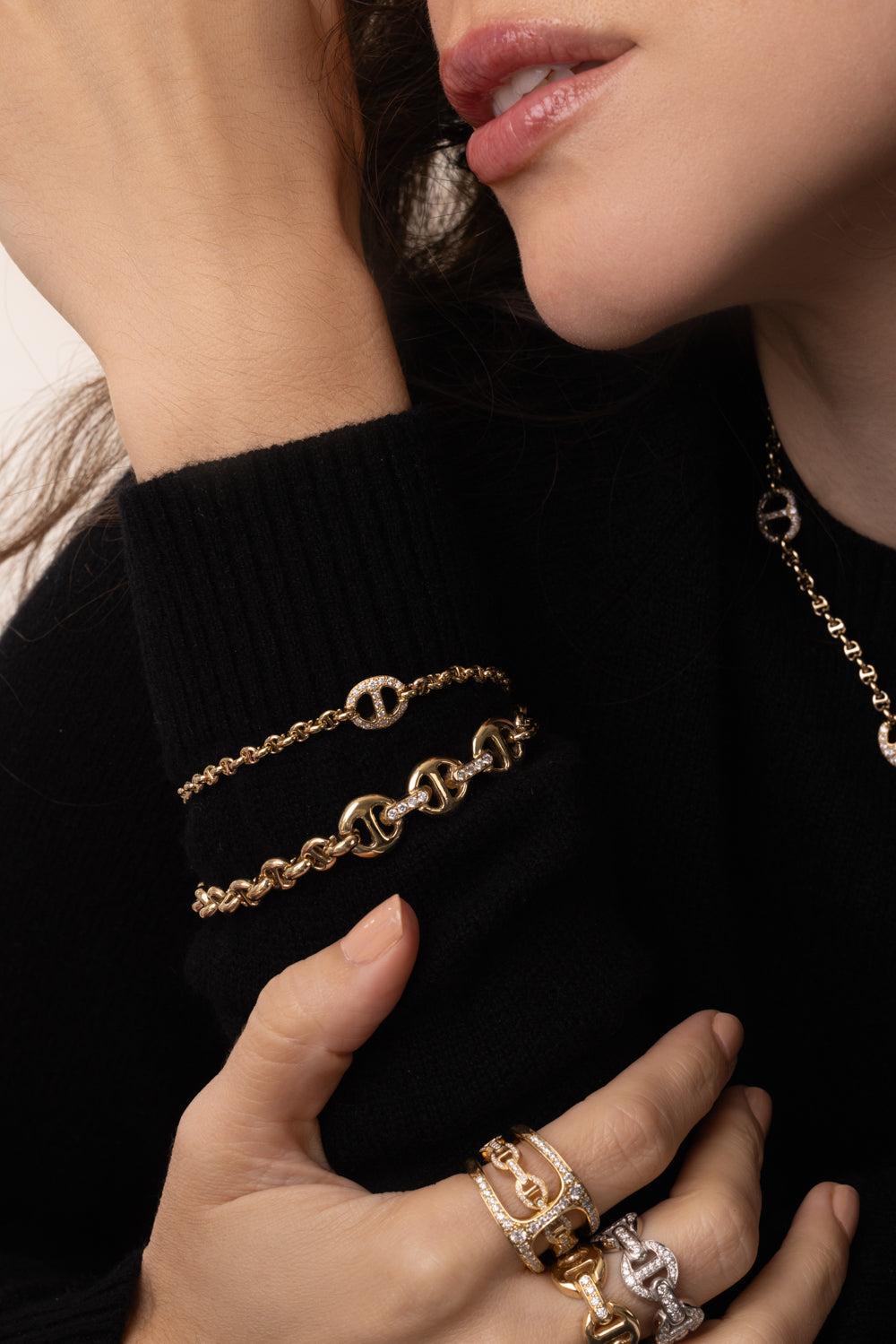 ID Diamond Toggle Bracelet-YELLOW GOLD-JEWELRYFINE JEWELBRACELET O-HOORSENBUHS LLC.