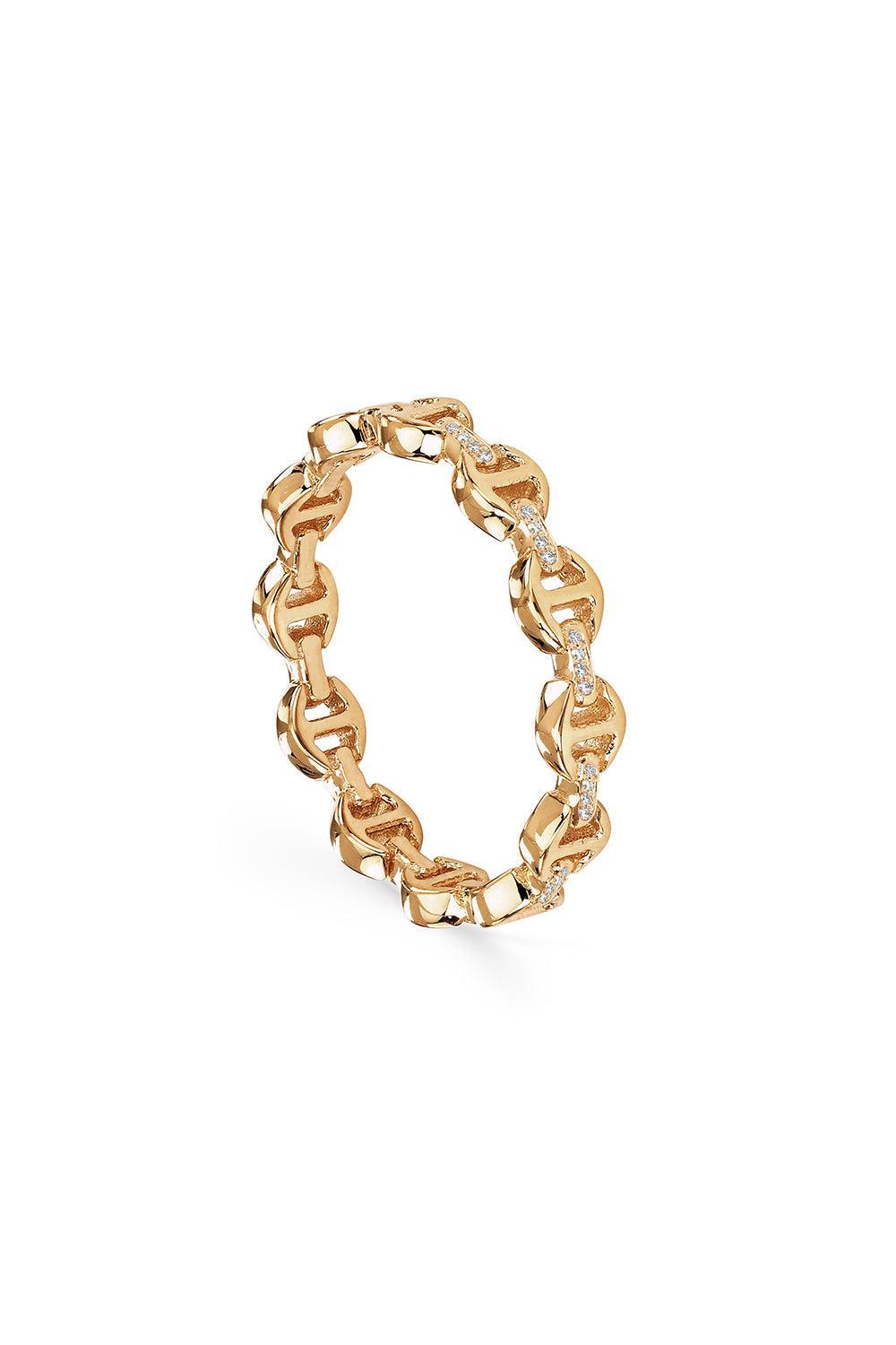 Micro Dame II Diamond Bridge Ring-YELLOW GOLD-6.5-JEWELRYFINE JEWELRING-HOORSENBUHS LLC.