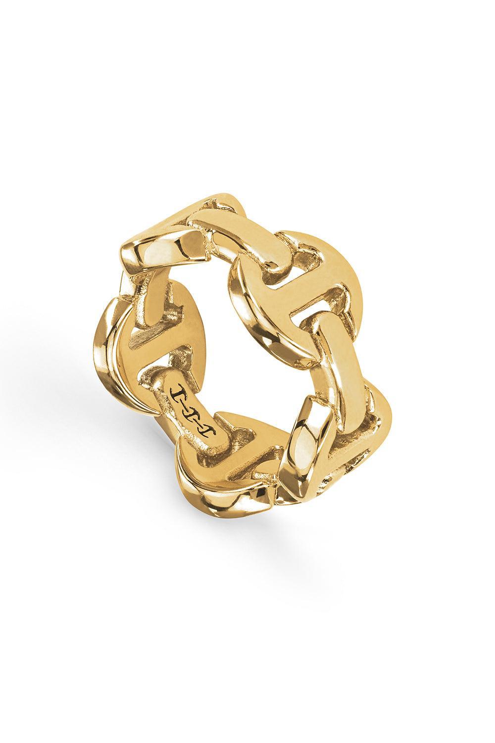 Classic Tri-Link Ring-YELLOW GOLD-7-JEWELRYFINE JEWELRING-HOORSENBUHS LLC.