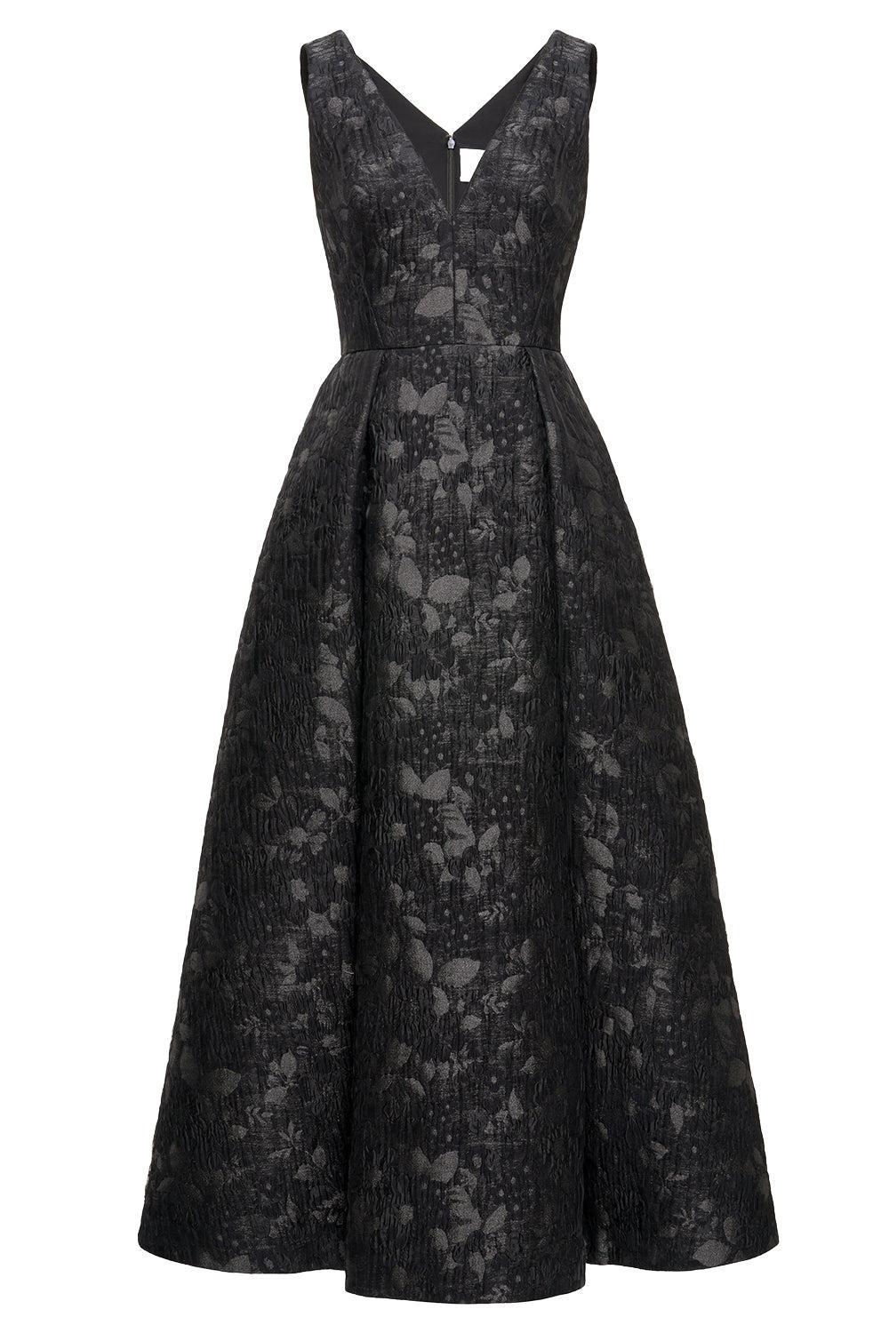 Omaya Midi Dress - Black-BLACK-6-CLOTHINGDRESSCOCKTAIL-HUISHAN ZHANG