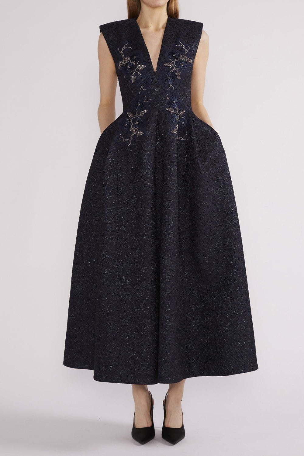 Kyle Midi Dress - Navy-BLUE-2-CLOTHINGDRESSCOCKTAIL-HUISHAN ZHANG