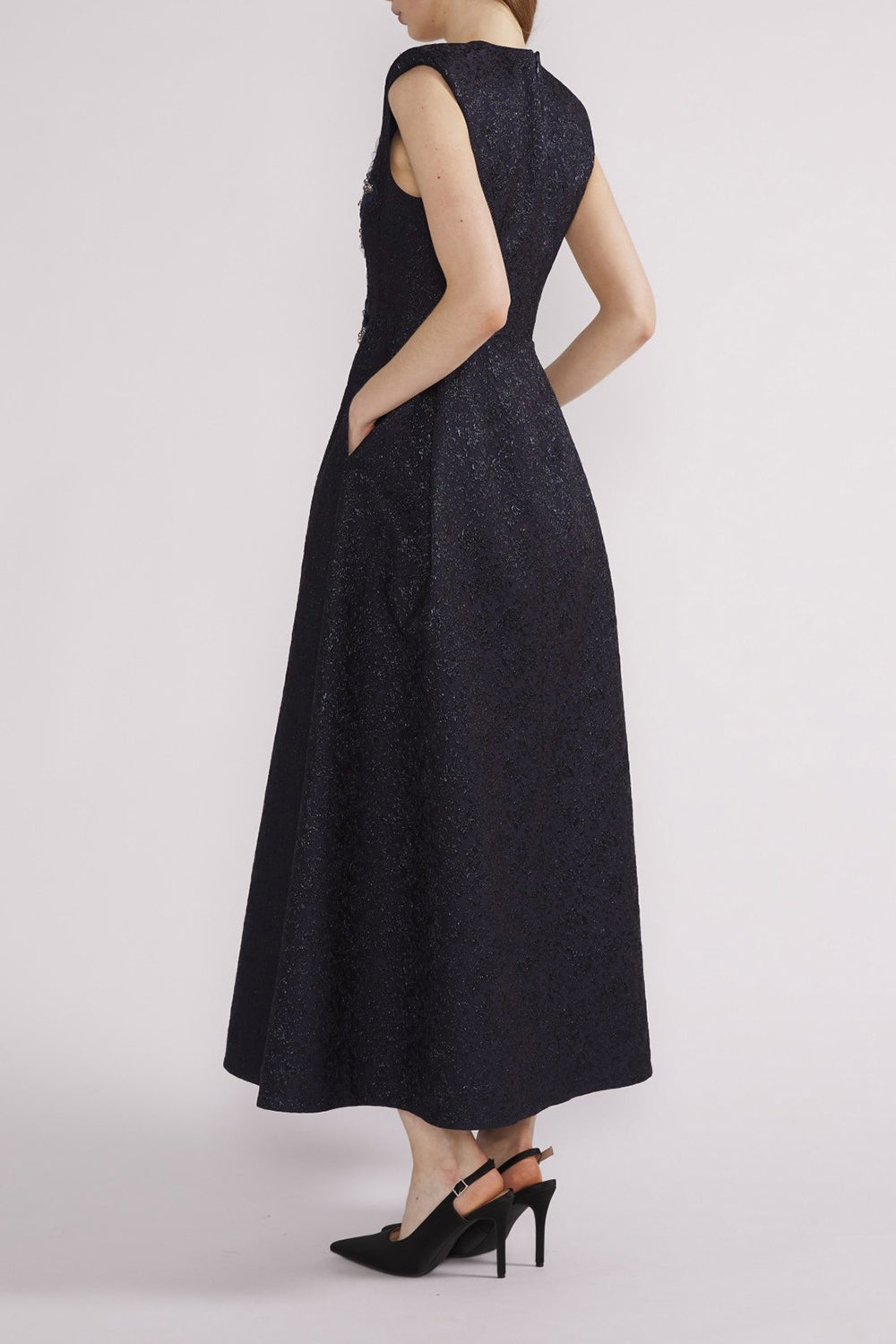 Kyle Midi Dress - Navy-BLUE-2-CLOTHINGDRESSCOCKTAIL-HUISHAN ZHANG