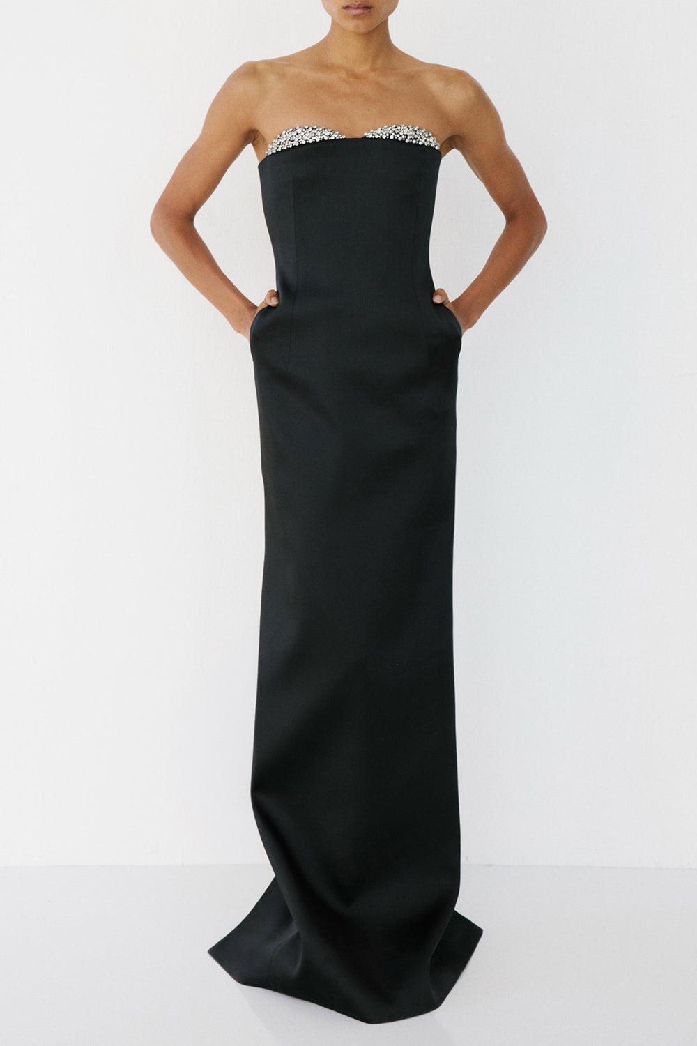  Noélie Strapless Dress-BLACK-34-CLOTHINGDRESSGOWN-ILKYAZ OZEL 