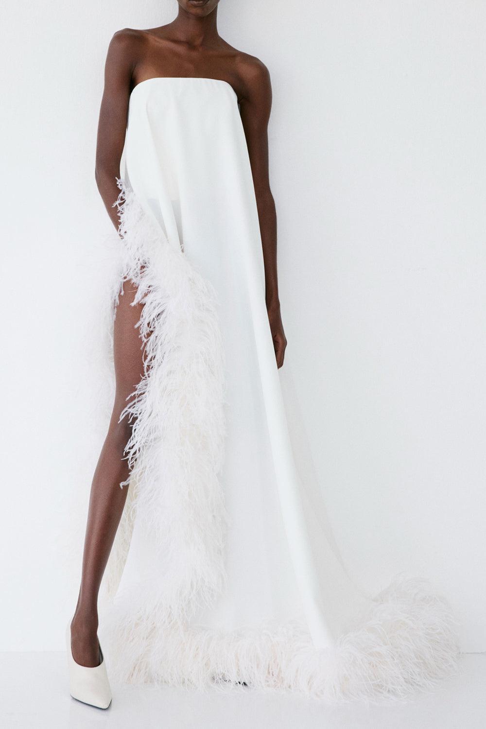 Swan Dress-WHITE-34-CLOTHINGDRESSGOWN-ILKYAZ OZEL