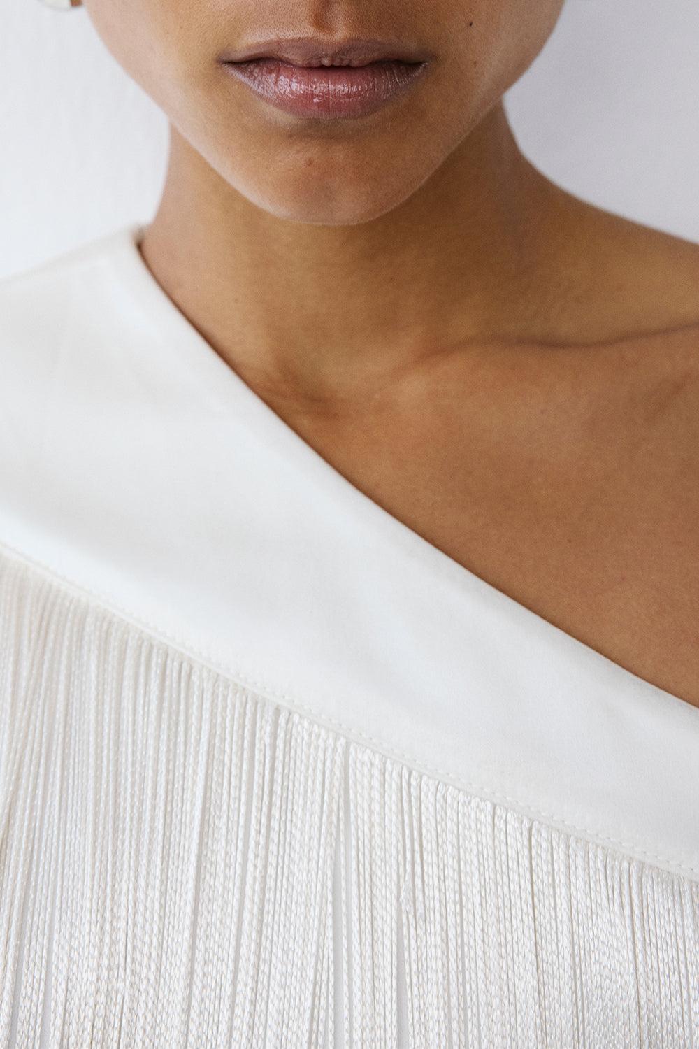 Angelica Floor Length Top-WHITE-36-CLOTHINGTOPBLOUSE-ILKYAZ OZEL