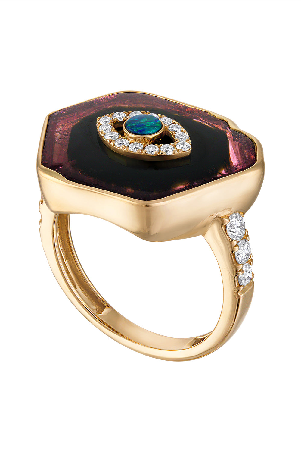 Tourmaline Diamond Divine Eye Ring