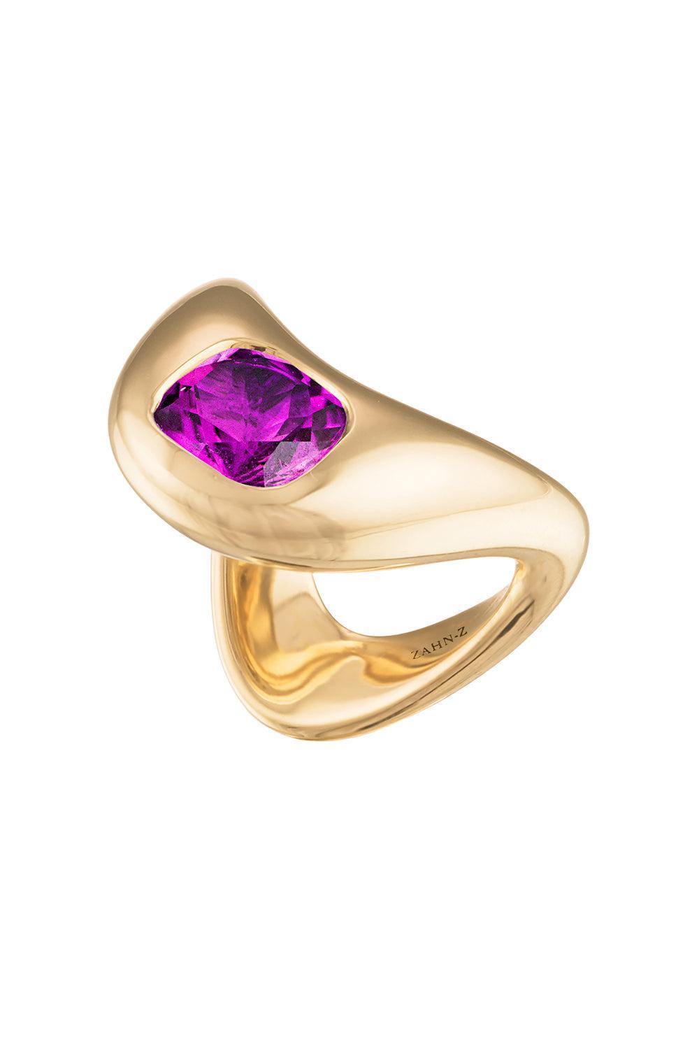 Tanzania Big Zaha Ring-YELLOW GOLD-6.5-JEWELRYFINE JEWELRING-ZAHN-Z
