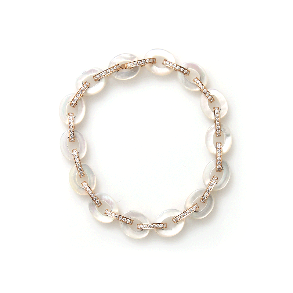 INBAR-Mother Of Pearl Link Bracelet-ROSE GOLD