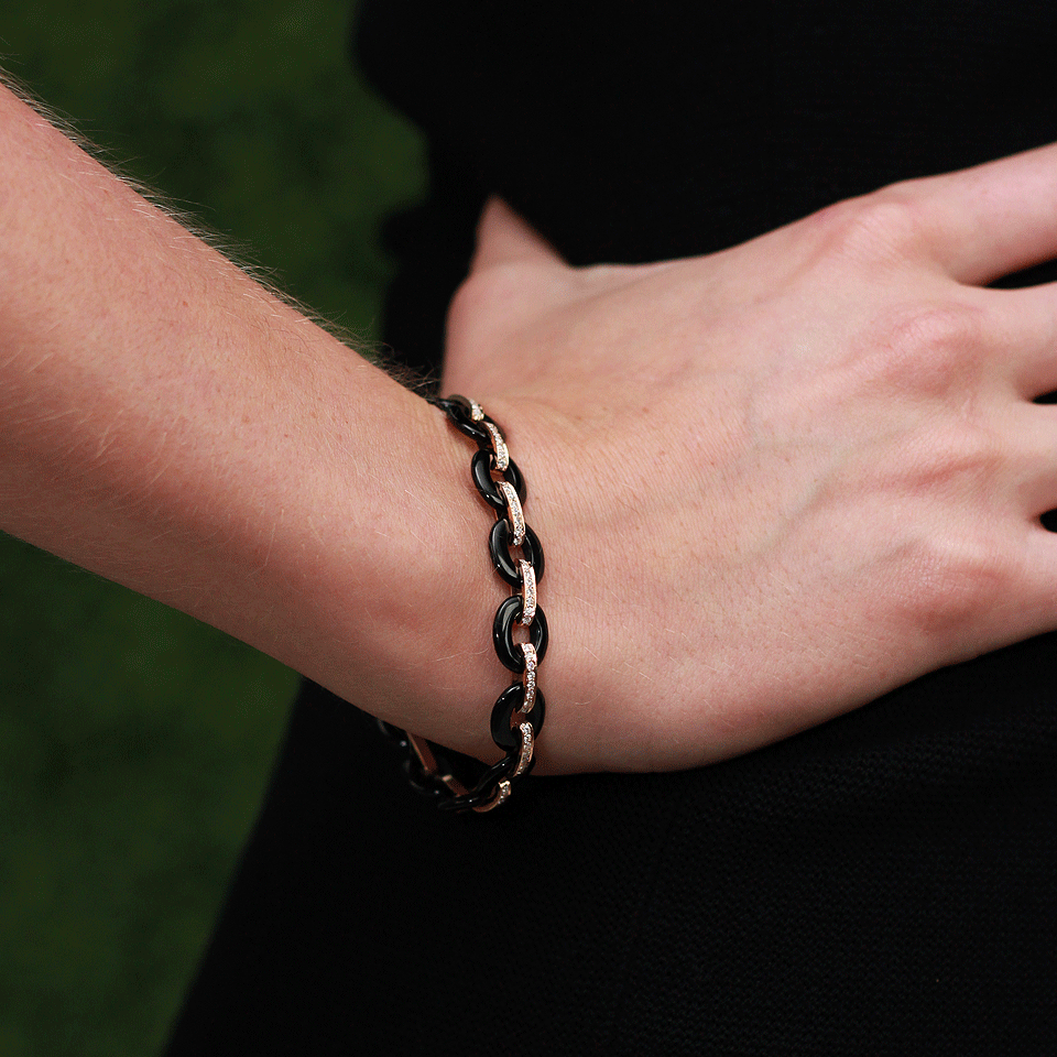 INBAR-Onyx Link Bracelet-ROSE GOLD
