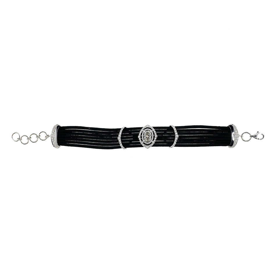 INBAR-Diamond Motif Bracelet-WHITE GOLD
