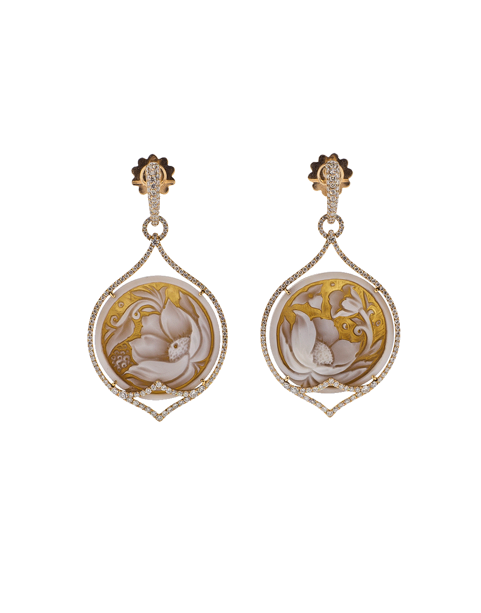 INBAR-Carved Cameo Earrings-ROSE GOLD